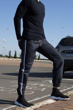 Imagem de Kit 3 Calças Jogger Treino  Academia Tecido Tacte Elástico na Barra  417