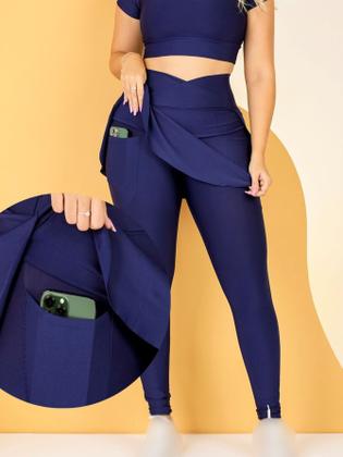 Imagem de Kit 3 Calças Legging Saia Com Bolso Moda Evangélica Fitness Treino Caminhada Academia Suplex The Start