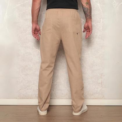 Imagem de Kit 3 Calças Linho Masculina Leve Com Cordão e Bolsos Verão