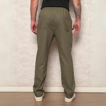 Imagem de Kit 3 Calças Linho Masculina Leve Com Cordão e Bolsos Verão