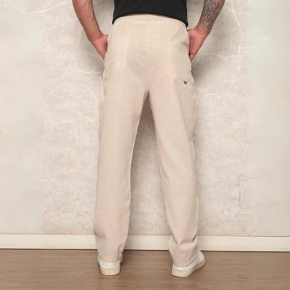 Imagem de Kit 3 Calças Linho Masculina Leve Com Cordão e Bolsos Verão