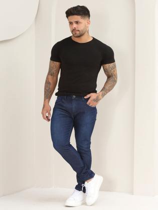 Imagem de Kit 3 Calças Masculina Jeans Skinny Lisa Básica Com Elastano A-130/140/151