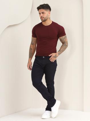 Imagem de Kit 3 Calças Masculina Jeans Skinny Lisa Básica Com Elastano A-130/140/151