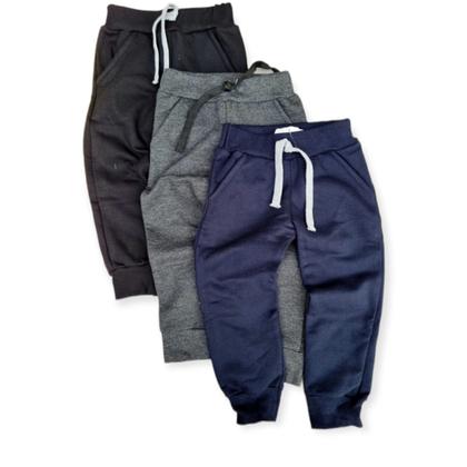 Imagem de Kit 3 Calças Premium Moletom Infantil Juvenil 1 a 16 Com Punho Bolso Cordão Flanelada