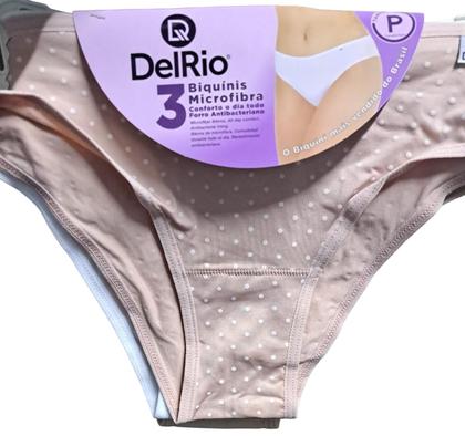 Imagem de Kit 3 calçinha biquini DelRio Microfibra Antibacteriano confortavel e lindas 51509