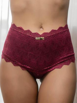 Imagem de KIT 3 Calcinha Cinta Cós Pala Alta Feminina Reforçada Com Renda