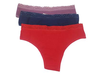 Imagem de Kit 3 Calcinha Conforto Renda Lisa Linda Brasil