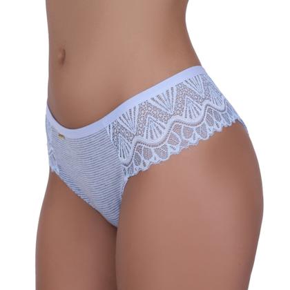 Imagem de Kit 3 Calcinha de Algodao Renda Listrada - c2 KIT 3 CALCINHA LIVÍA