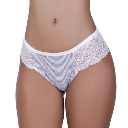 Imagem de Kit 3 Calcinha de Algodao Renda Listrada - c2 KIT 3 CALCINHA LIVÍA