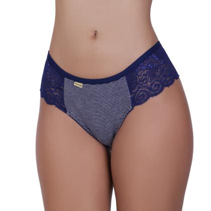Imagem de Kit 3 Calcinha de Algodao Renda Listrada - c2 KIT 3 CALCINHA LIVÍA
