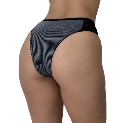 Imagem de Kit 3 Calcinha de Algodao Renda Listrada - c2 KIT 3 CALCINHA LIVÍA