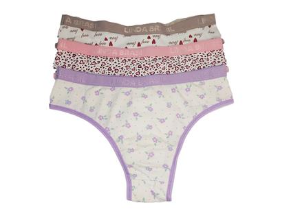 Imagem de Kit 3 Calcinha Infantil Basica Estampada Linda Brasil