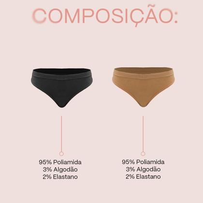 Imagem de Kit 3 Calcinha Tanga Modeladora Sem Costura Selene