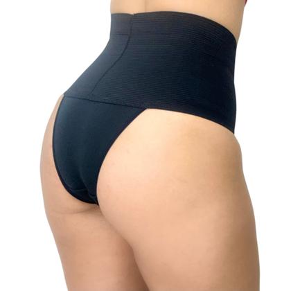 Imagem de Kit 3 Calcinhas Cinta Elastico 17cm Compressão Confortável Modeladora de Cintura Lingerie Funcional