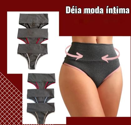 Imagem de Kit 3 calcinhas cinta em suplex,cos alto,compressão na barriga