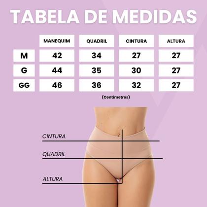 Imagem de Kit 3 Calcinhas Cinta Suplex Cós Alto Modeladora Gestante PósParto Confortável com Ajuste Perfeito