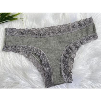 Imagem de Kit 3 calcinhas conforto com detalhes em renda e forro em algodão