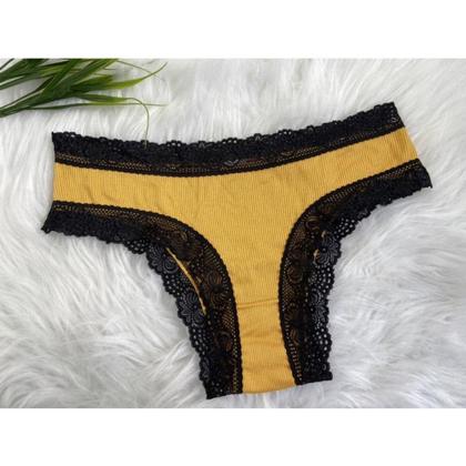 Imagem de Kit 3 calcinhas conforto com detalhes em renda e forro em algodão