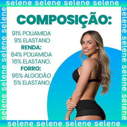 Imagem de Kit 3 Calcinhas De Renda Adulto Feminina Selene Com Forro Confortável