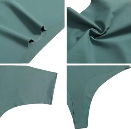 Imagem de Kit 3 Calcinhas Fio Dental Sem Costura Cós Alto Duplo Compressão Corte a Laser Cintura Alta