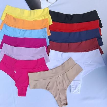 Imagem de Kit 3 Calcinhas Fio Duplo Cós Alto Fio Largo para Conforto Extra