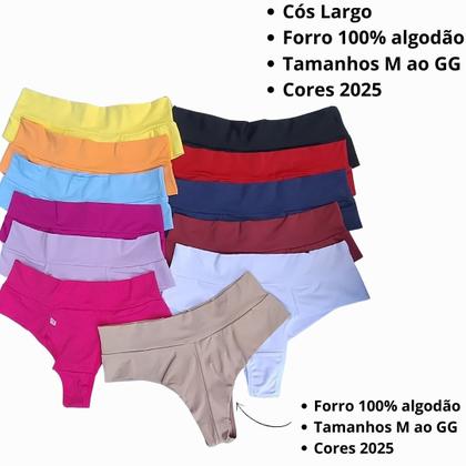 Imagem de Kit 3 Calcinhas Fio Duplo Cós Alto Fio Largo para Conforto Extra