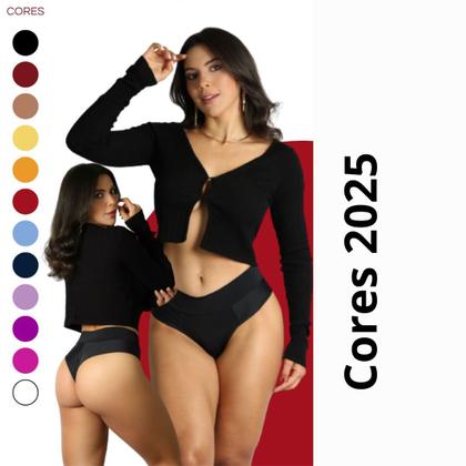 Imagem de Kit 3 Calcinhas Fio Duplo Cós Alto Fio Largo para Conforto Extra