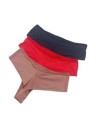 Imagem de Kit 3 calcinhas x3 pro fio duplo poliamida cós alto conforto