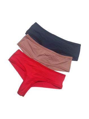 Imagem de Kit 3 calcinhas x3 pro fio duplo poliamida cós alto conforto