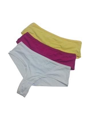 Imagem de Kit 3 calcinhas x3 pro fio duplo poliamida cós alto conforto