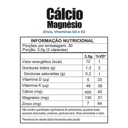 Imagem de Kit 3 Cálcio Magnésio e Zinco com Vitaminas D3 e K2 60 Cápsulas Fitoprime