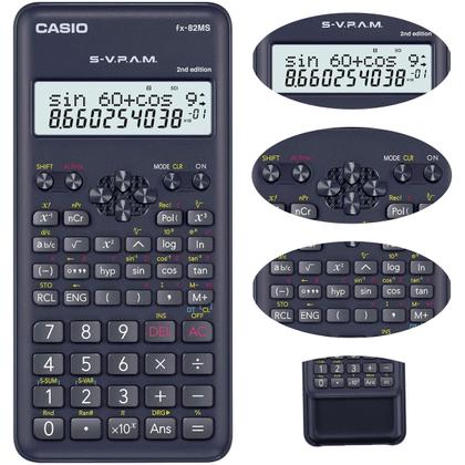 Imagem de KIT 3 Calculadora Científica Casio FX-82MS 2nd Edition 240 Funções S-VPAM Visor 2 Linhas FX82MS2S4DH - 3 Unidades