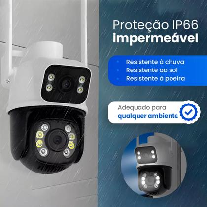 Imagem de kit 3 Camera De Segurança Smart Wi-fi Ip66 Dupla Lente 360 Visão Noturna Externa Prova  D' Agua