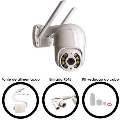 Imagem de Kit 3 Câmera Externa IP Prova D'água Infravermelho Externa Wifi HD