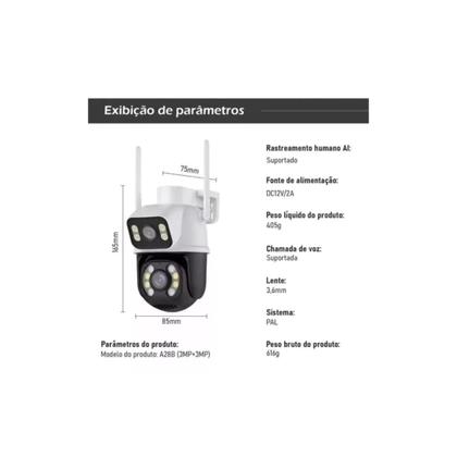 Imagem de Kit 3 Câmera Importada Wi-fi Smart Lente Dupla Externa Cartão de Memória 64gb