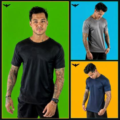 Imagem de Kit 3 Camisas Camisetas Dry Fit Academia Masculina Roupa de Treino Termica Anti Suor 