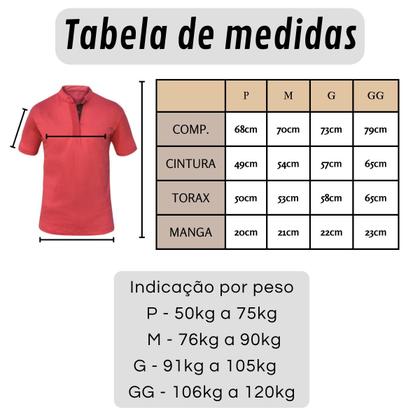 Imagem de Kit 3 Camisas Masculina Gola Padre Slim Algodão Básica Com Elastano