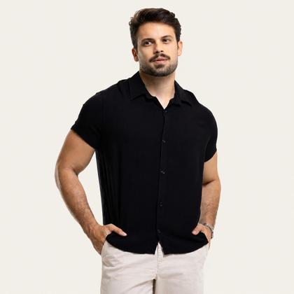 Imagem de Kit 3 Camisas Masculinas Toque de Linho Manga Curta Casual Praia Verão Fresca Leve Premium