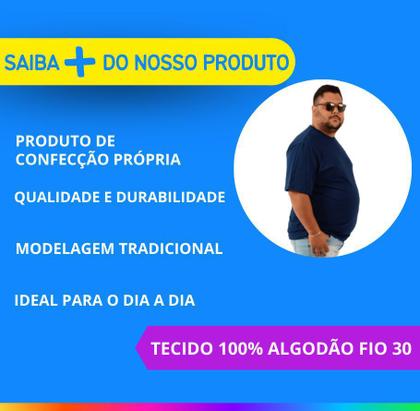 Imagem de Kit 3 Camiseta Básica Masculina Extra Plus Size Gola Redonda Tradicional algodão Lisa Bem Grande