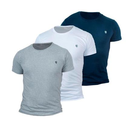 Imagem de Kit 3 Camiseta Masculina Camisas 100% Algodão Premium Slim Basicas MP