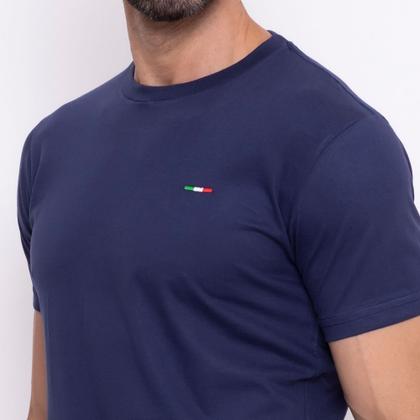 Imagem de Kit 3  Camisetas Básicas com Bordado Algodão Itália Masculina