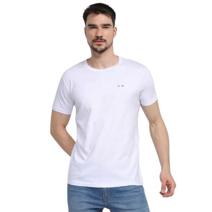 Imagem de Kit 3  Camisetas Básicas com Bordado Algodão Itália Masculina