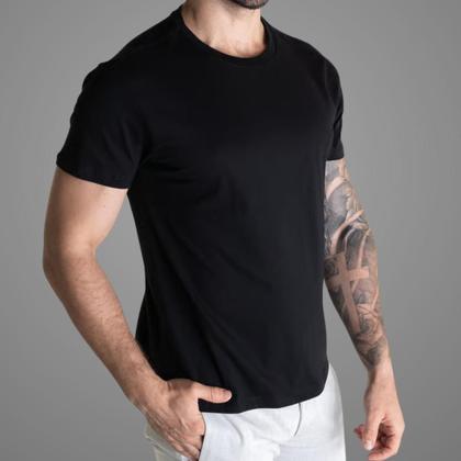 Imagem de Kit 3 Camisetas Básicas Masculinas 100 Algodão Manga Curta Alta Qualidade