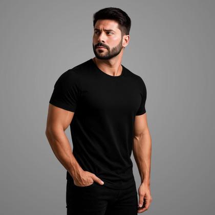 Imagem de Kit 3 Camisetas Básicas Masculinas 100 Algodão Manga Curta Alta Qualidade