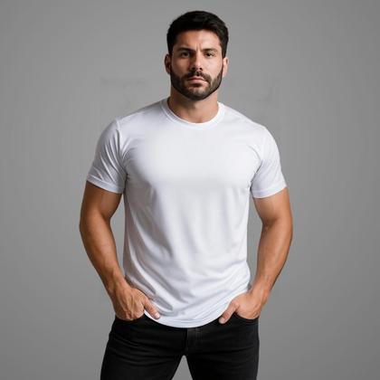 Imagem de Kit 3 Camisetas Básicas Masculinas 100 Algodão Manga Curta Alta Qualidade