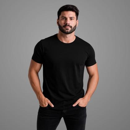 Imagem de Kit 3 Camisetas Básicas Masculinas 100 Algodão Manga Curta Alta Qualidade