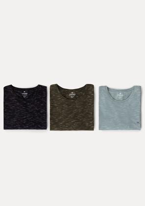 Imagem de Kit 3 Camisetas Básicas Masculinas Em Malha Jet Com Bordado