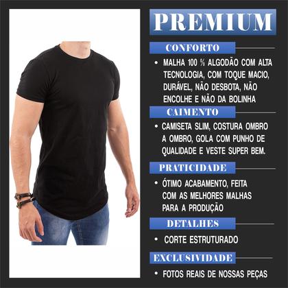 Imagem de kit 3 Camisetas  Blusas Camisas Masculino Long Line Oversized Swag Otima Qualidade