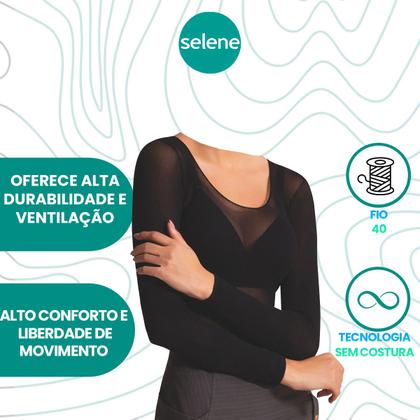 Imagem de Kit 3 Camisetas Feminina Fio 40 Segunda Pele Para Mulher Selene Modelo Manga Longa