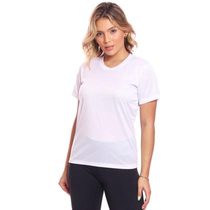 Imagem de Kit 3 Camisetas Feminina Manga Curta Dry Fit Basica Lisa Proteção Solar Uv